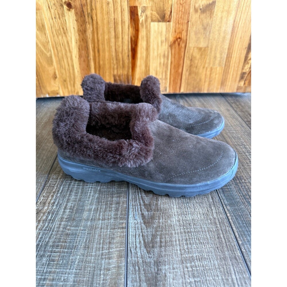 Skechers Go Walk Lounge Chillin Booties Sz. 9 Chocolate Brown